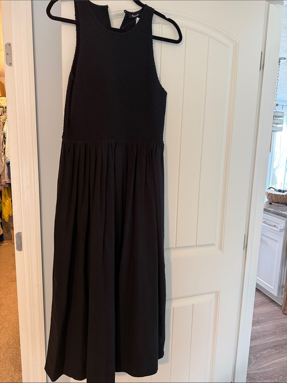 Madewell Black Maxi Dress with Smocked Bodice
